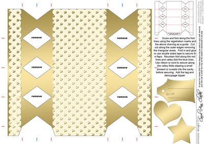 Gold Polka Dots Cracker Shaped Treat or Favour Box