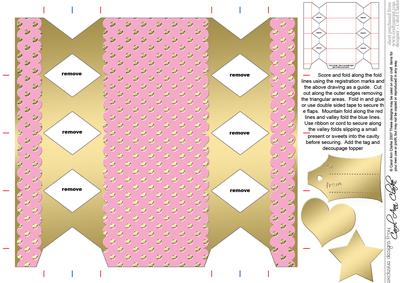 Gold Polka Dots Cracker Shaped Treat or Favour Box