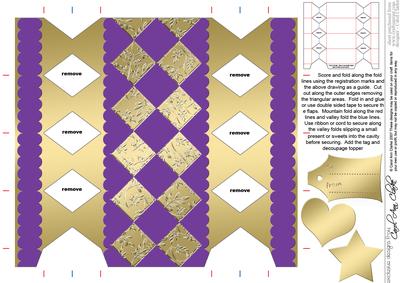 Metallic Diamonds Cracker Shaped Treat or Favour Box
