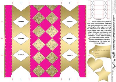 Metallic Diamonds Cracker Shaped Treat or Favour Box