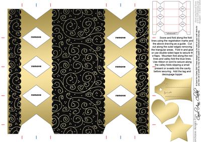 Gold Swirls Cracker Shaped Treat or Favour Box