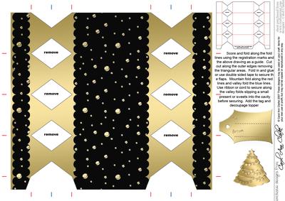 Gold Snowballs Cracker Shaped Treat or Favour Box