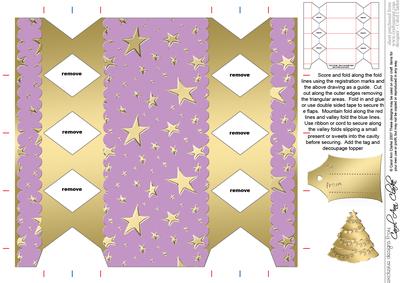 Gold Stars Cracker Shaped Treat or Favour Box