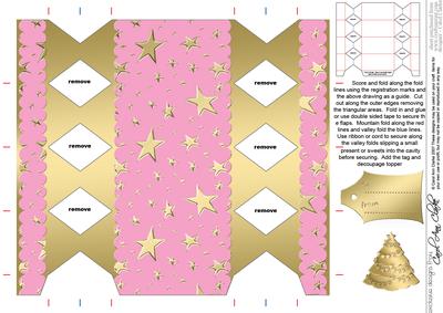 Gold Stars Cracker Shaped Treat or Favour Box
