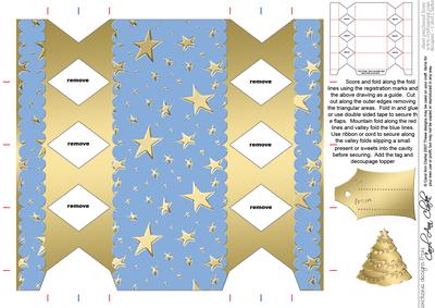 Gold Stars Cracker Shaped Treat or Favour Box