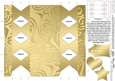 Metallic Swirls Cracker Shaped Treat or Favour Box