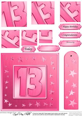 13th Bright Metallic Age Quick Card with Twisted Pyramage