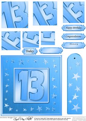 13th Bright Metallic Age Quick Card with Twisted Pyramage