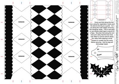 Monochrome Cracker Shaped Treat or Favour Box