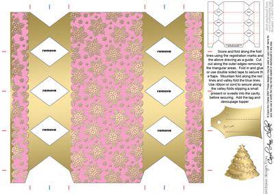Gold Snowflakes Cracker Shaped Treat or Favour Box