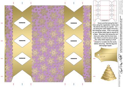 Gold Snowflakes Cracker Shaped Treat or Favour Box