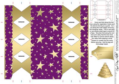 Gold Stars Cracker Shaped Treat or Favour Box