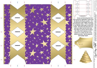 Gold Stars Cracker Shaped Treat or Favour Box