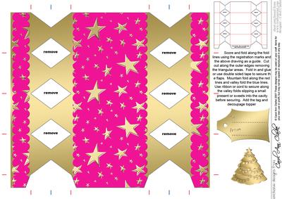Gold Stars Cracker Shaped Treat or Favour Box