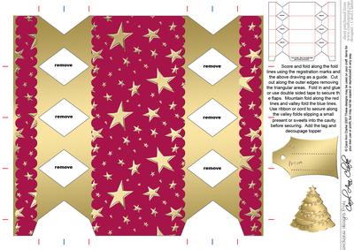 Gold Stars Cracker Shaped Treat or Favour Box