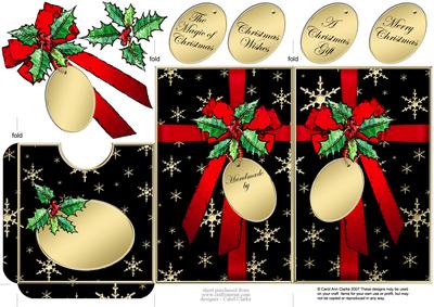 Elegant Christmas Holly Parcel Lottery Wallet Card