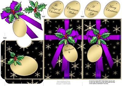 Elegant Christmas Holly Parcel Lottery Wallet Card
