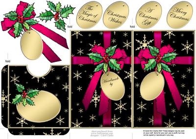 Elegant Christmas Holly Parcel Lottery Wallet Card