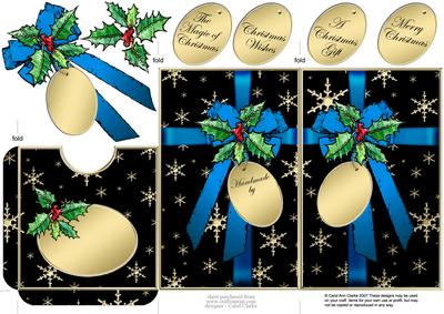 Elegant Christmas Holly Parcel Lottery Wallet Card