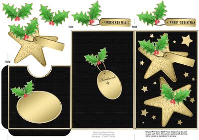 Elegant Christmas Stars Lottery Wallet Card