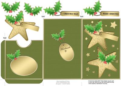 Elegant Christmas Stars Lottery Wallet Card
