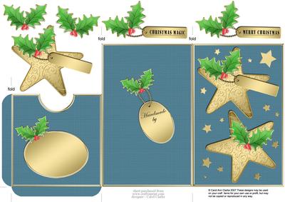 Elegant Christmas Stars Lottery Wallet Card