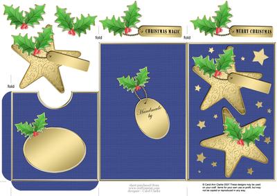 Elegant Christmas Stars Lottery Wallet Card