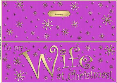 Large Dl to My Wife Christmas Quick Cut and Fold Card