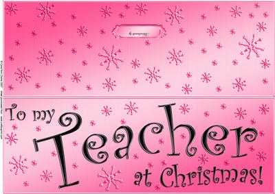 Large Dl to My Teacher Christmas Quick Cut and Fold Card