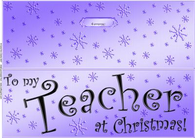 Large Dl to My Teacher Christmas Quick Cut and Fold Card
