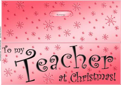 Large Dl to My Teacher Christmas Quick Cut and Fold Card