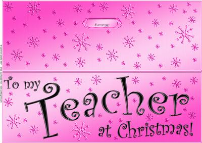 Large Dl to My Teacher Christmas Quick Cut and Fold Card