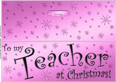 Large Dl to My Teacher Christmas Quick Cut and Fold Card