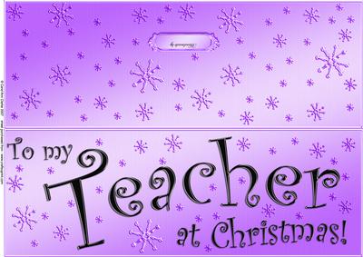 Large Dl to My Teacher Christmas Quick Cut and Fold Card