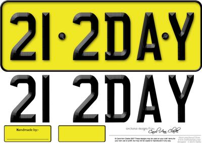 Large Dl 21st Birthday Novelty Number Plate and 3D Decoupage
