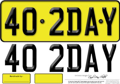 Large Dl 40th Birthday Novelty Number Plate and 3D Decoupage