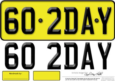 Large Dl 60th Birthday Novelty Number Plate and 3D Decoupage
