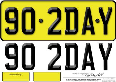 Large Dl 90th Birthday Novelty Number Plate and 3D Decoupage