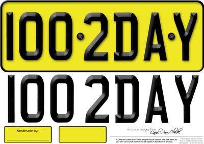 Large Dl 100th Birthday Novelty Number Plate N 3D Decoupage