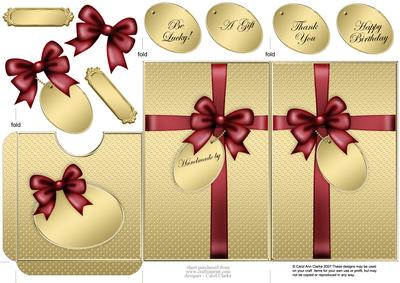 Elegant Gift Parcel Lottery Wallet Card