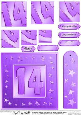 14th Bright Metallic Age Quick Card with Twisted Pyramage