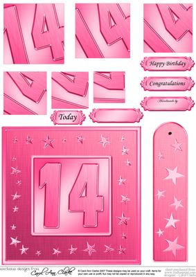 14th Bright Metallic Age Quick Card with Twisted Pyramage