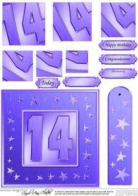 14th Bright Metallic Age Quick Card with Twisted Pyramage
