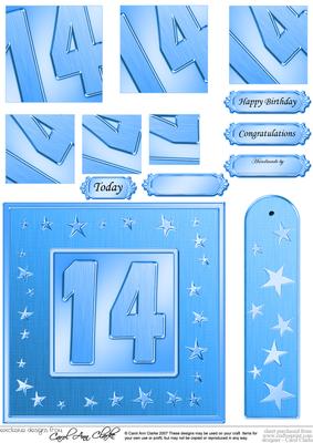 14th Bright Metallic Age Quick Card with Twisted Pyramage