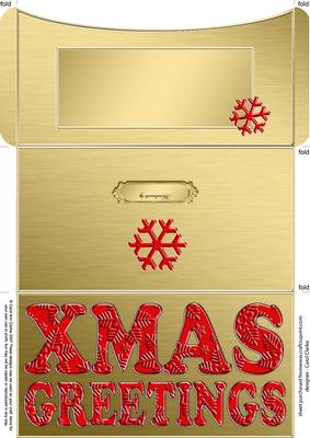 Elegant Xmas Snowflakes Money or Gift Wallet and Card