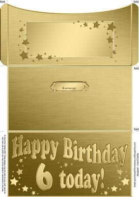 6th Birthday Metallic Age Money or Gift Wallet and Card