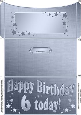 6th Birthday Metallic Age Money or Gift Wallet and Card