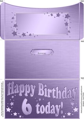 6th Birthday Metallic Age Money or Gift Wallet and Card