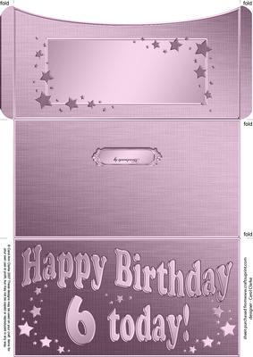 6th Birthday Metallic Age Money or Gift Wallet and Card