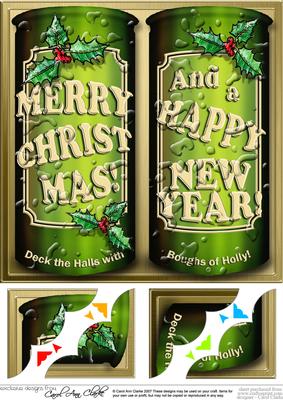 8 x 8 Christmas Beer Cans Scalloped Corner Topper